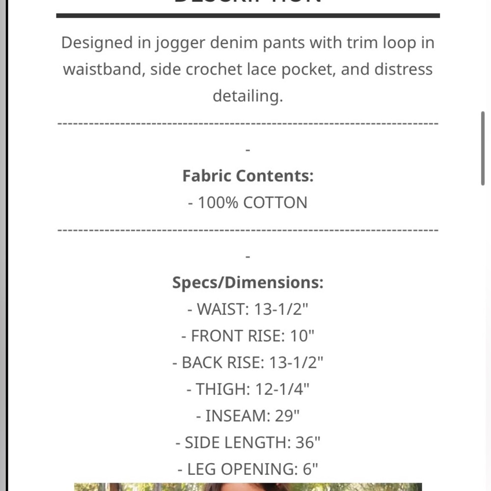 🖤371 ❤️ 1 left POL gray crochet detail jogger pants - Picture 5 of 5